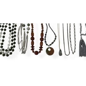 Necklaces Lot 8 Fashion Wearable Vtg To Now Earth Tones Variety Styles Materials